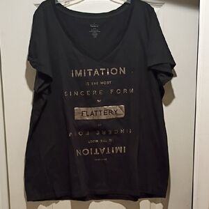 Torrid Black Graphic V-Neck Tee